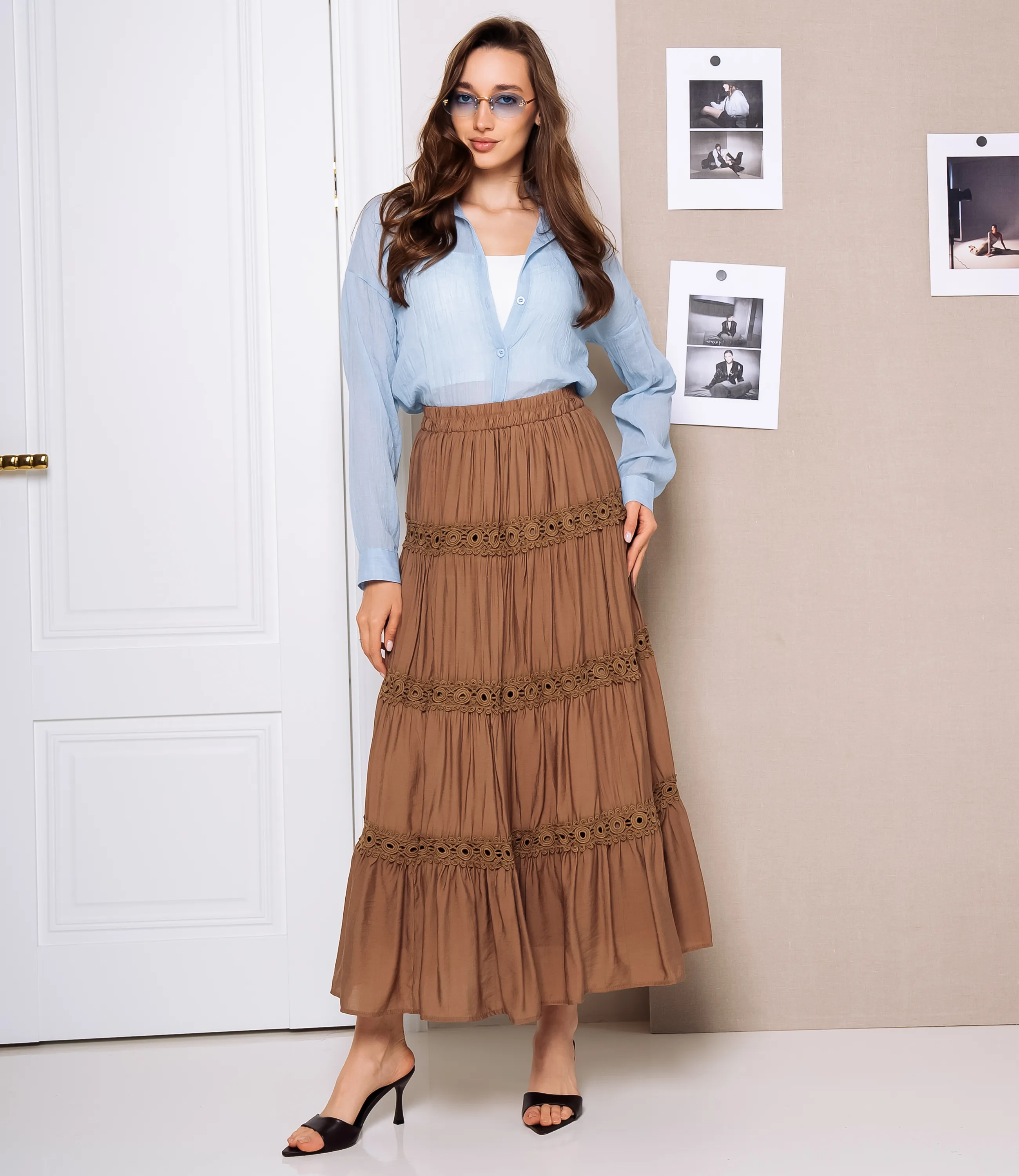 Юбка #КТ815 (9), коричневый - фото 1