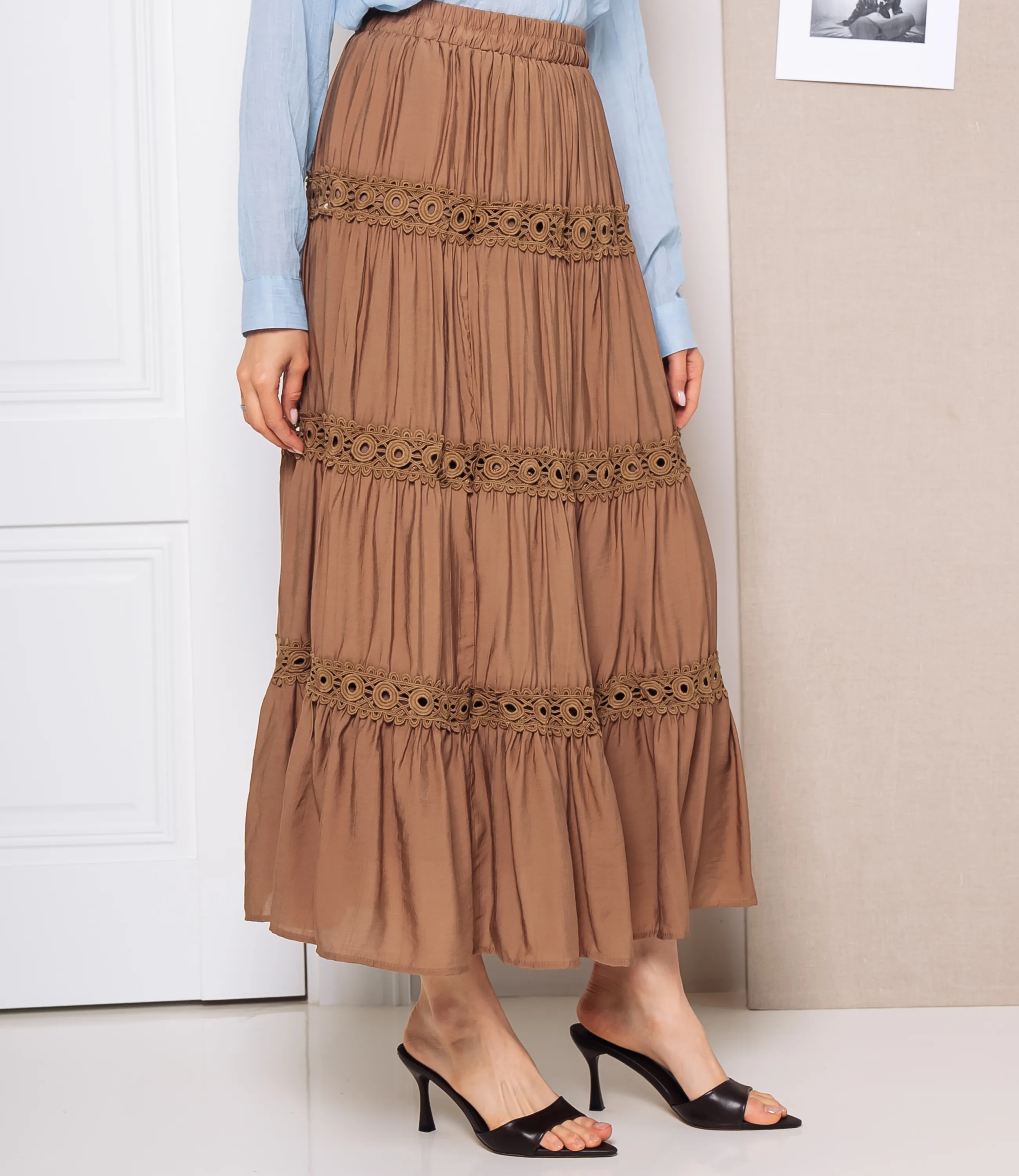 Юбка #КТ815 (9), коричневый - фото 3