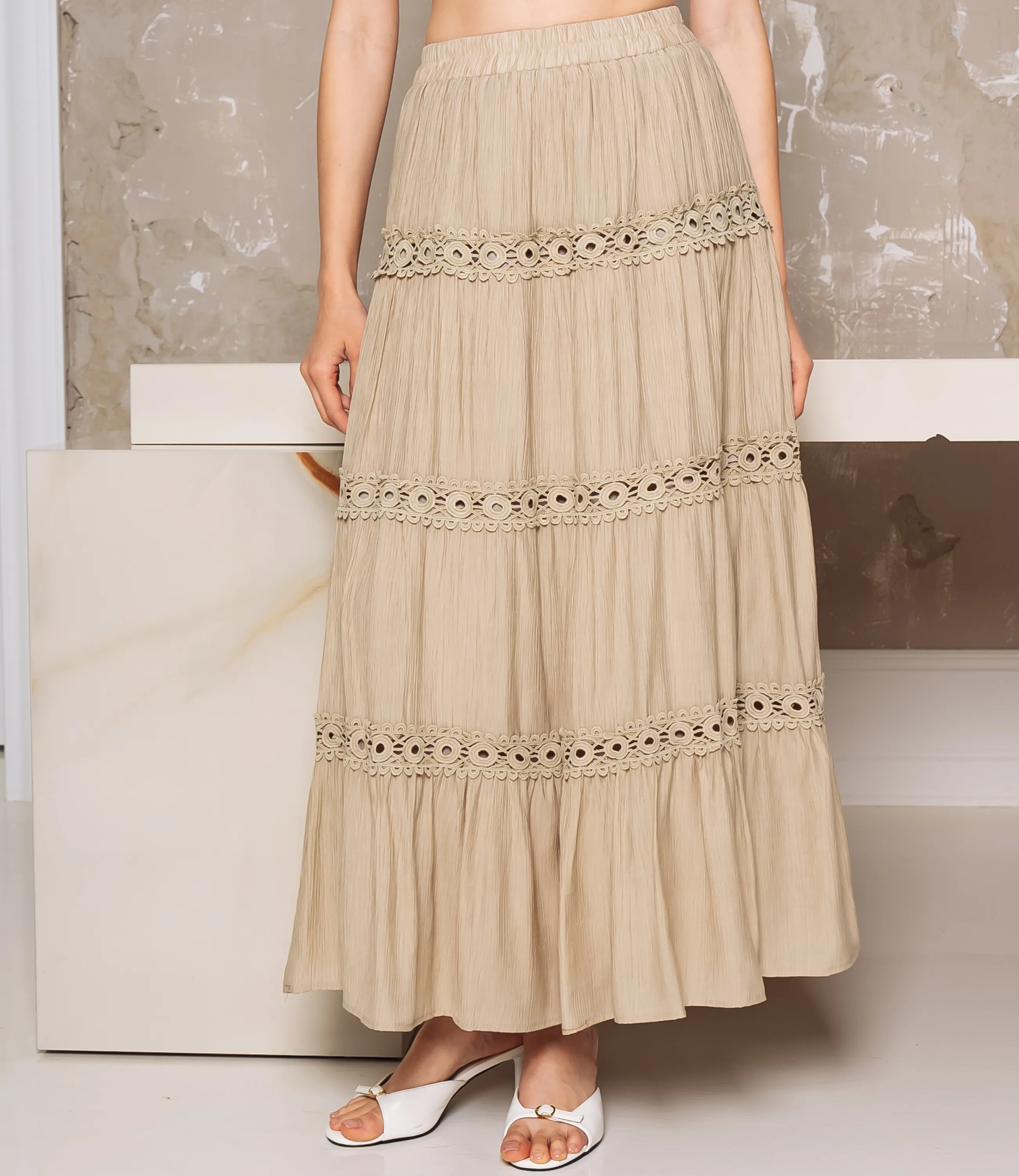 Юбка #КТ815 (9), бежево-серый - фото 2