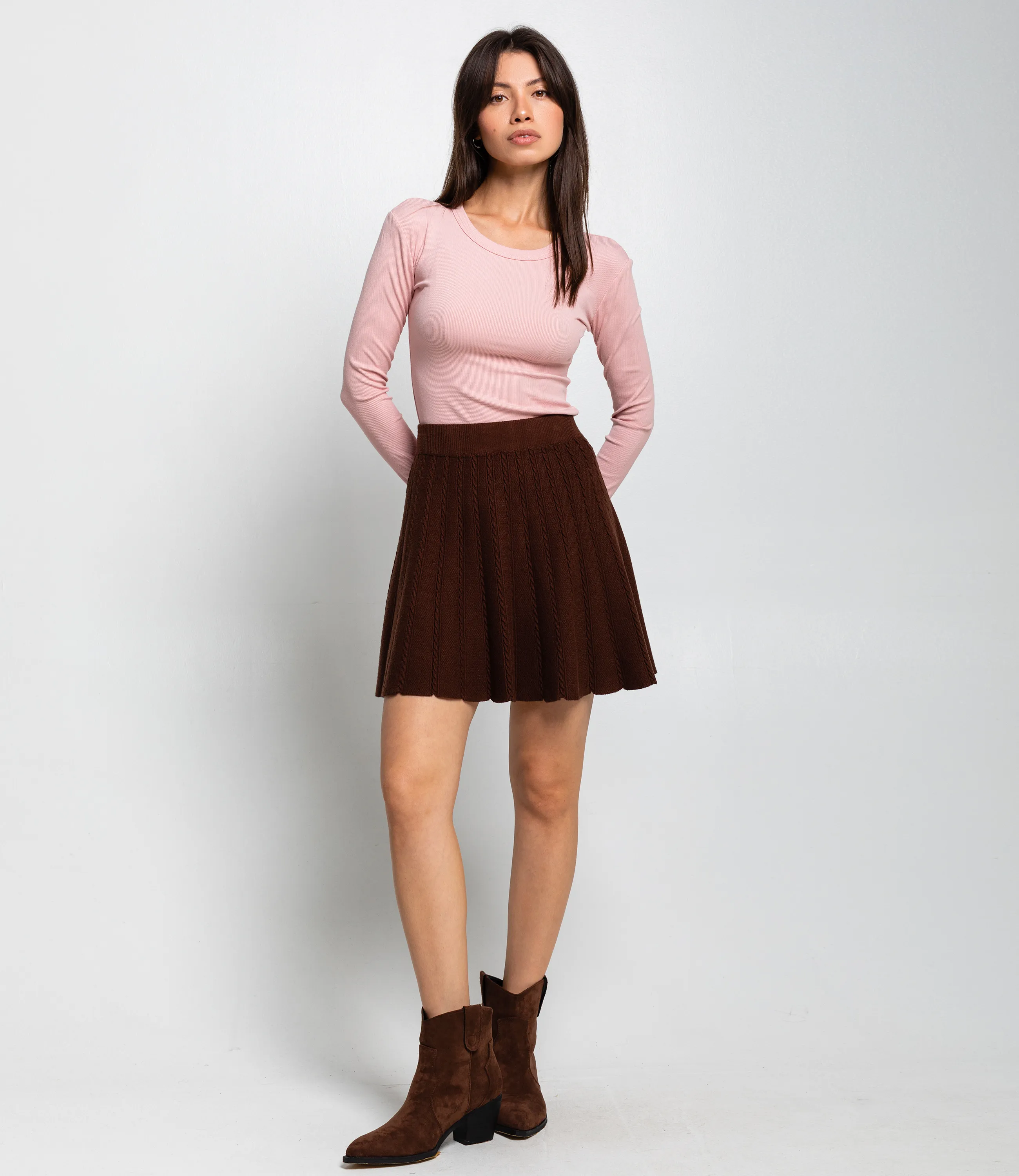 Юбка #КТ88008, шоколадный - фото 1