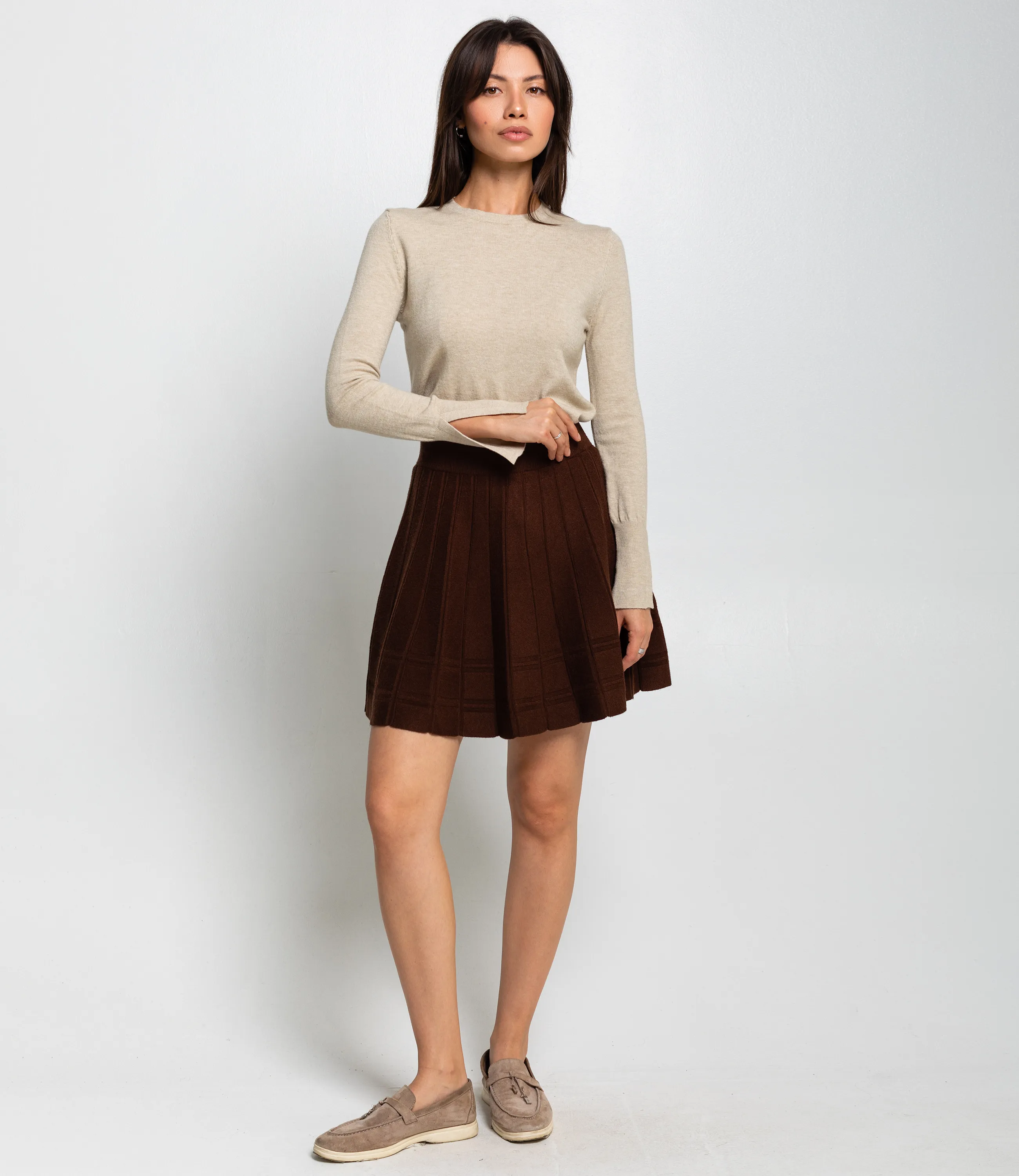 Юбка #КТ88003, шоколадный - фото 1