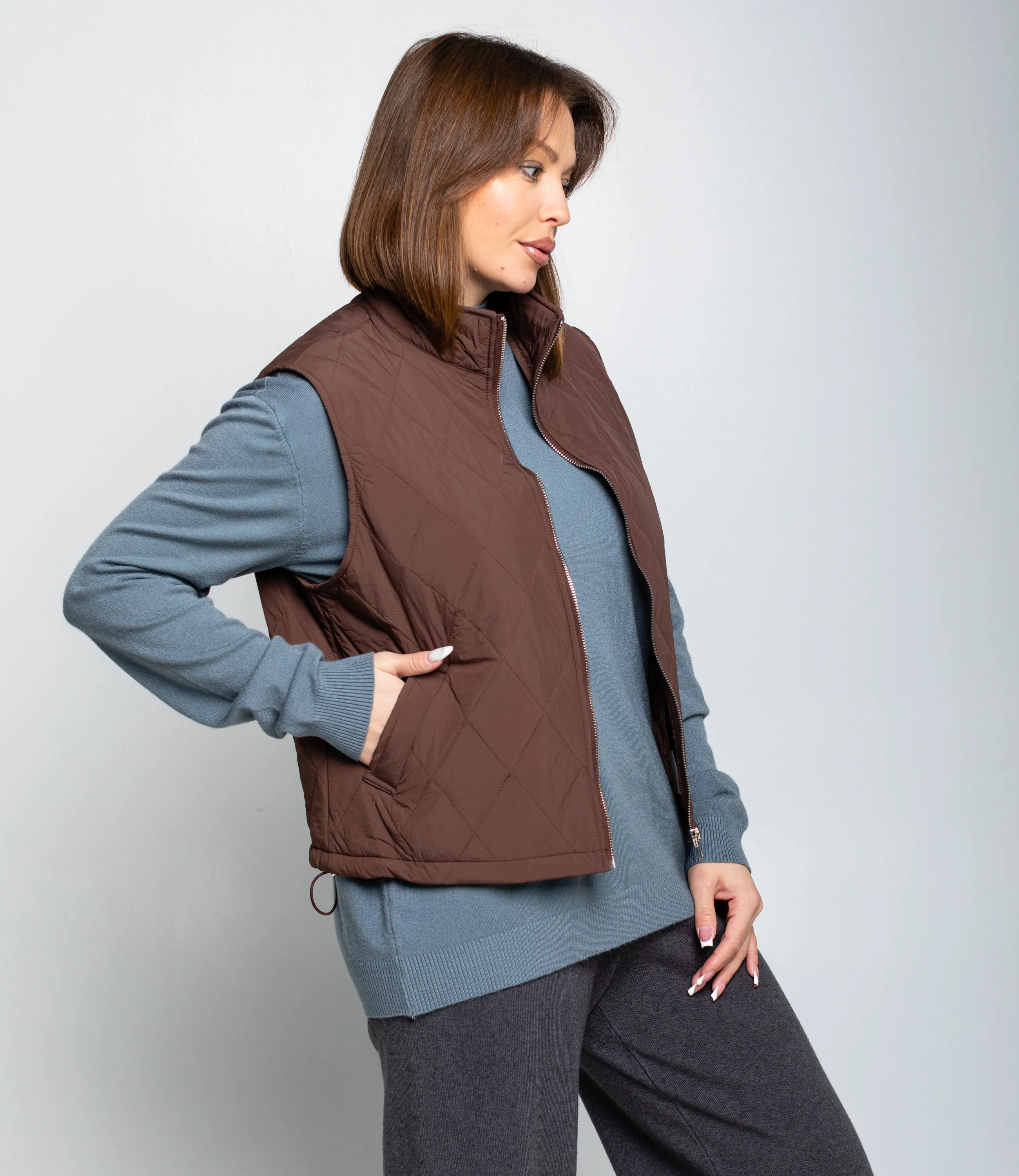 Жилет #КТ741, шоколадный - фото 2