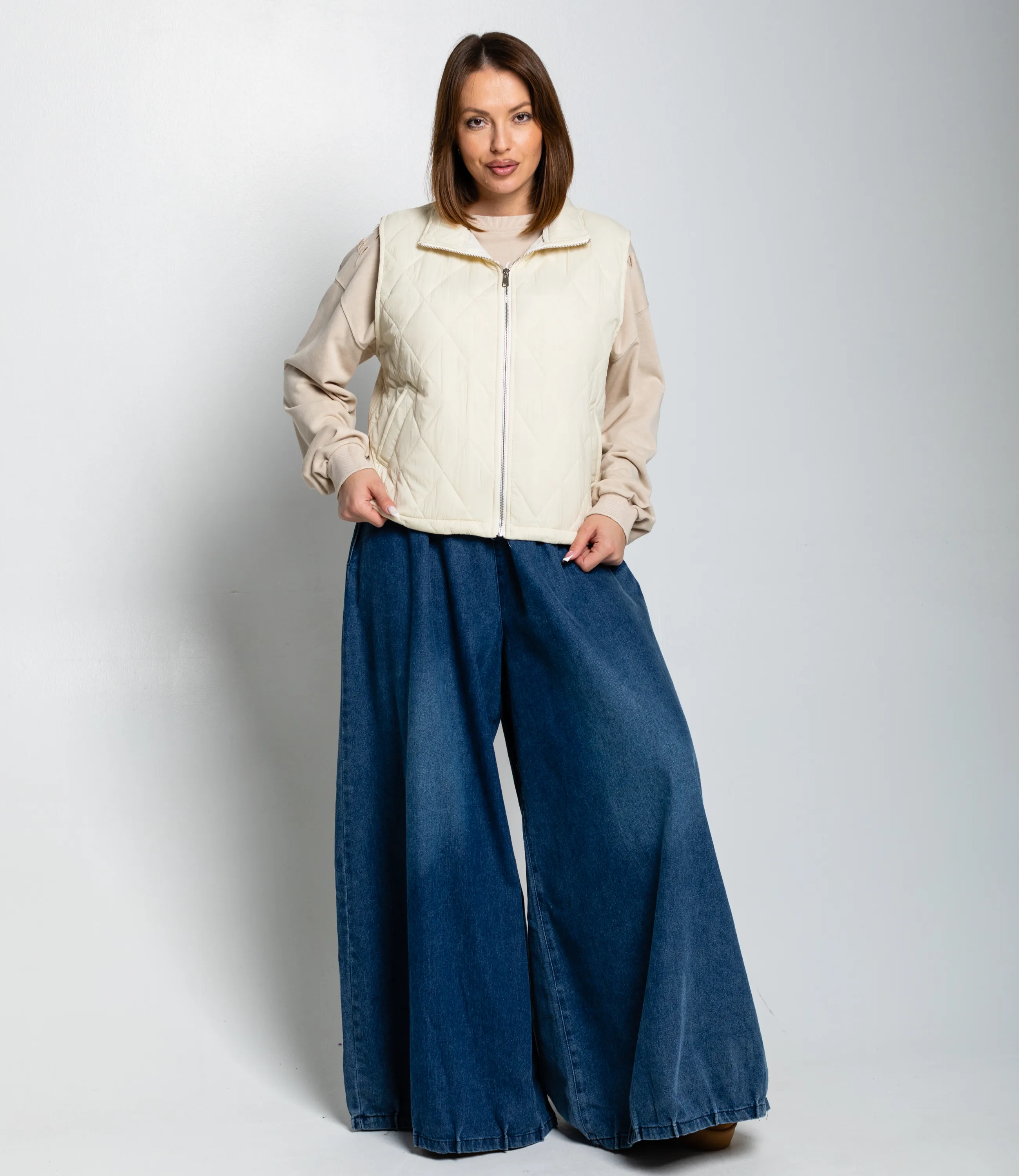 Жилет #КТ741, светло-бежевый - фото 4