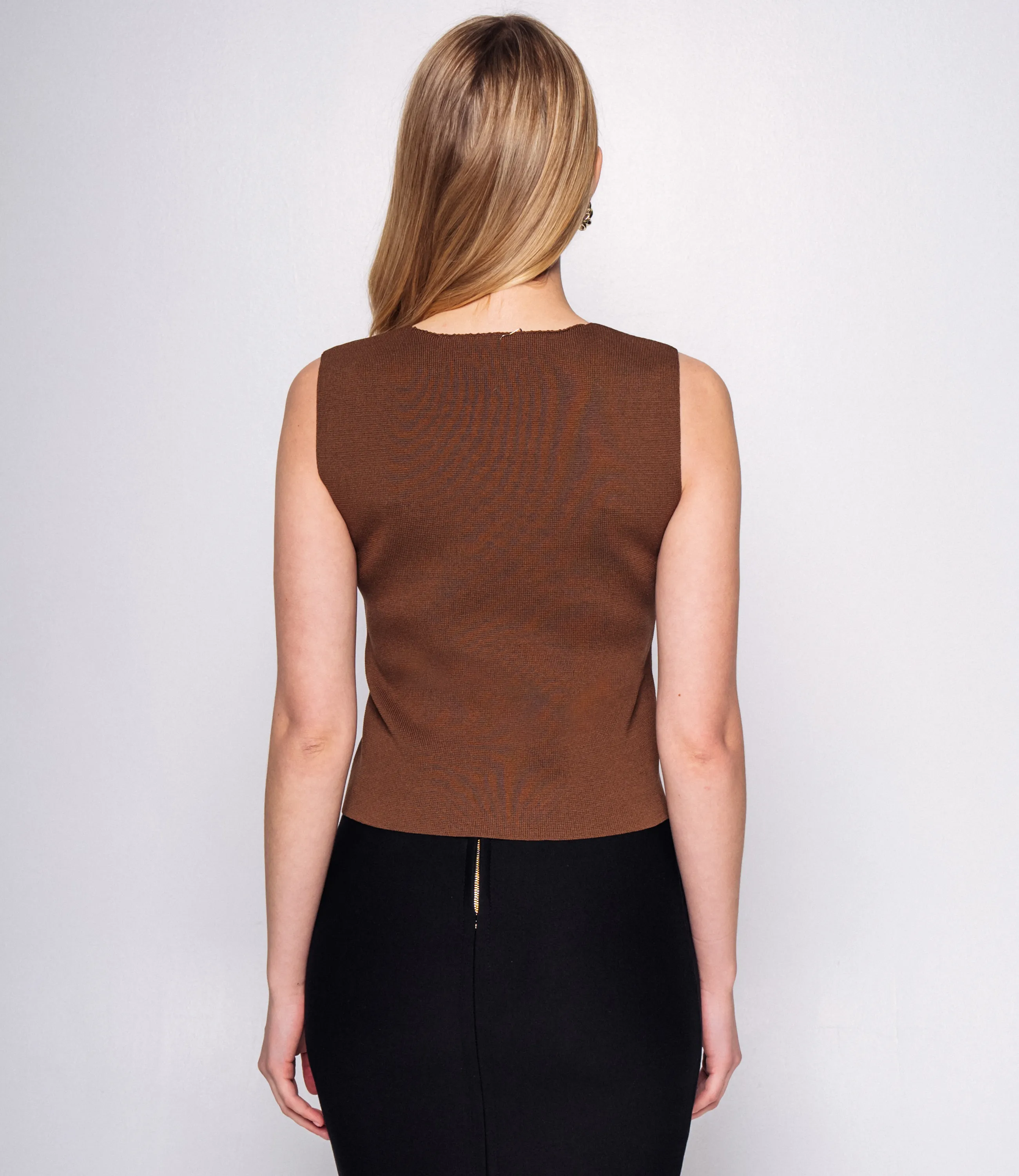 Жилет #КТ5038, коричневый - фото 3