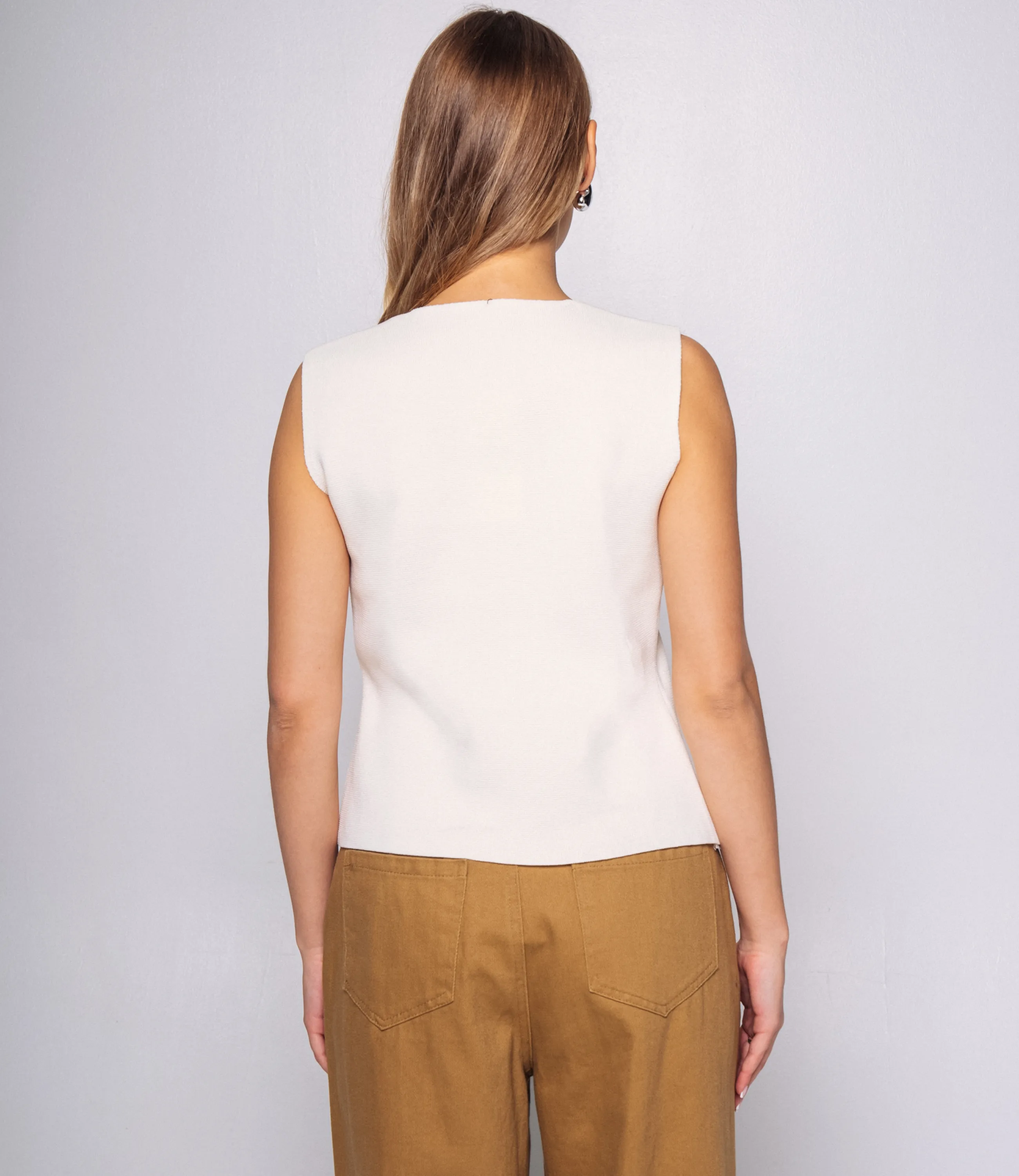 Жилет #КТ5034, кремовый - фото 3