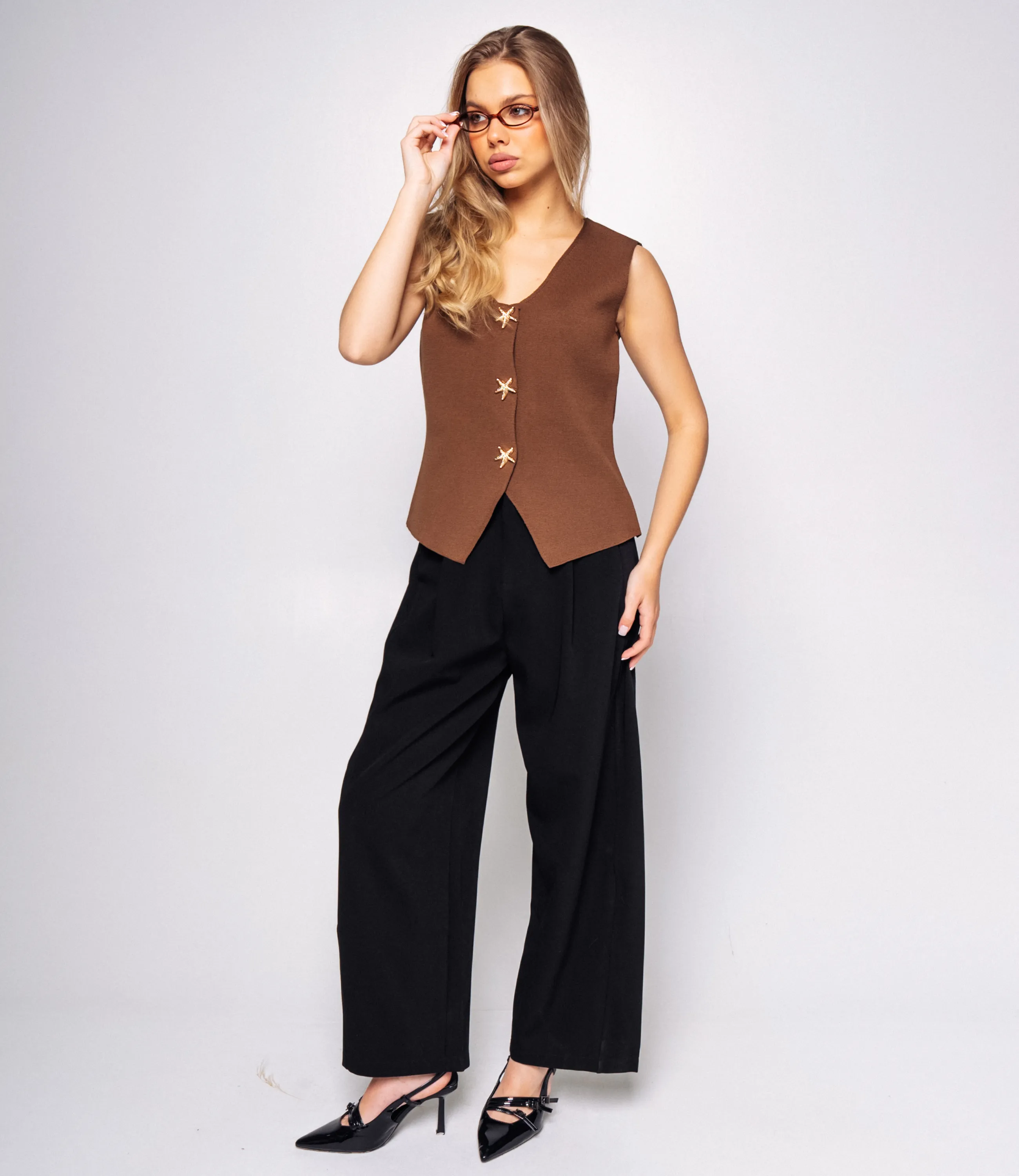 Жилет #КТ5034, коричневый - фото 4