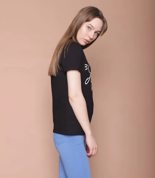 Футболка #18035, чёрный - фото 3