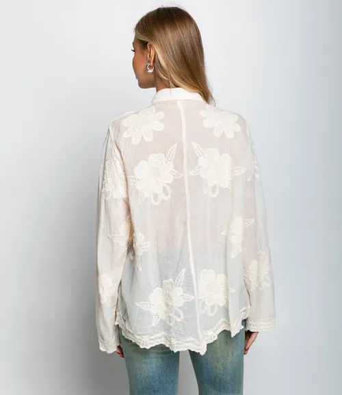 Блуза #КТ814, светло-бежевый