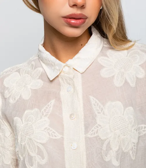 Блуза #КТ814, светло-бежевый