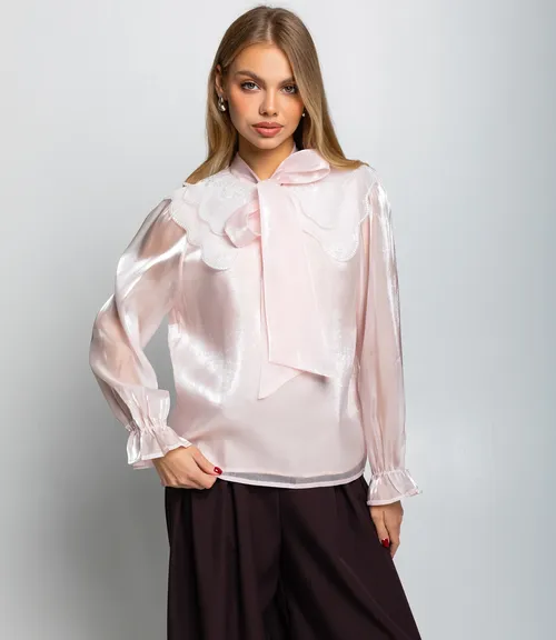 Блуза #КТ977 (2), пудровый