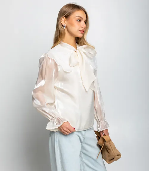 Блуза #КТ977 (2), кремовый