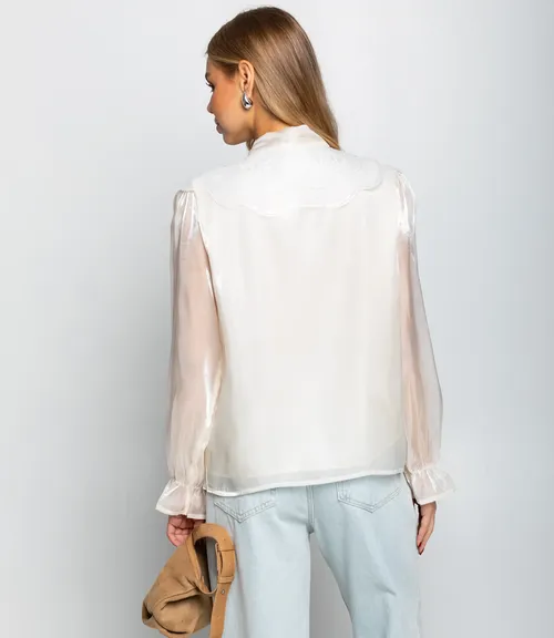 Блуза #КТ977 (2), кремовый