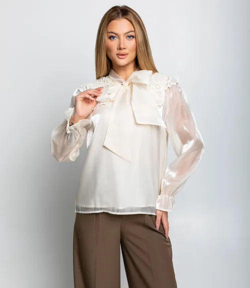 Блуза #КТ966 (1), кремовый