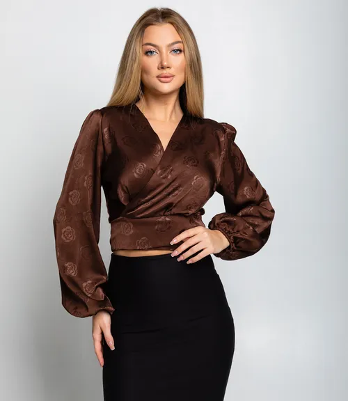 Блуза #КТ5138, шоколадный