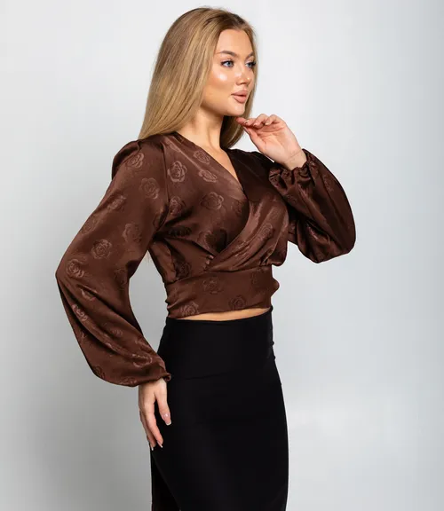 Блуза #КТ5138, шоколадный