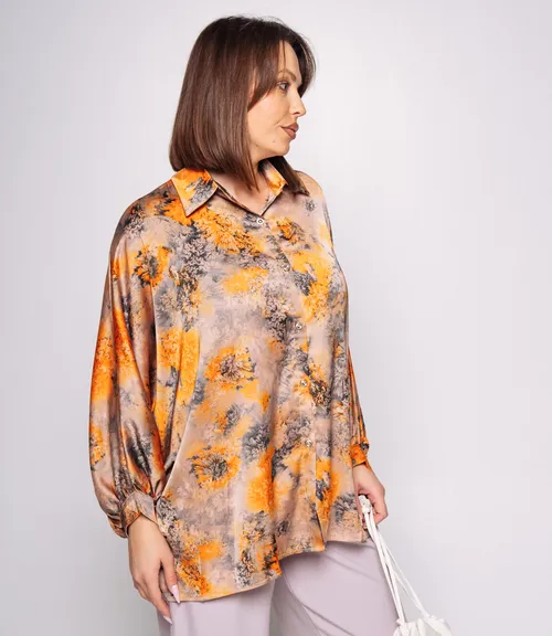 Блуза #КТ1936 (2), бежевый, оранжевый