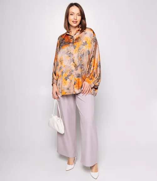 Блуза #КТ1936 (2), бежевый, оранжевый