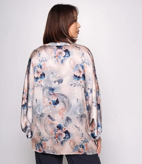 Блуза #КТ1936 (2)-1, бежевый, синий