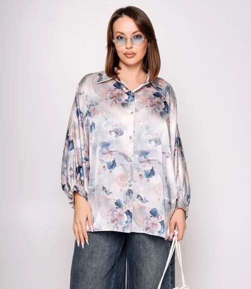 Блуза #КТ1936 (2)-1, голубой, синий