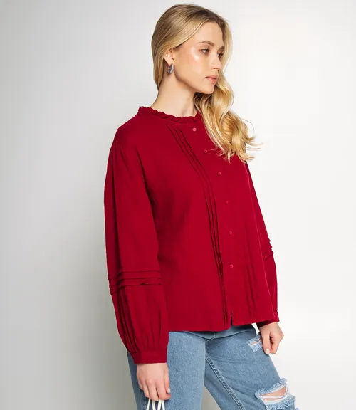 Блуза #КТ0912, бордовый
