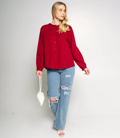 Блуза #КТ0912, бордовый