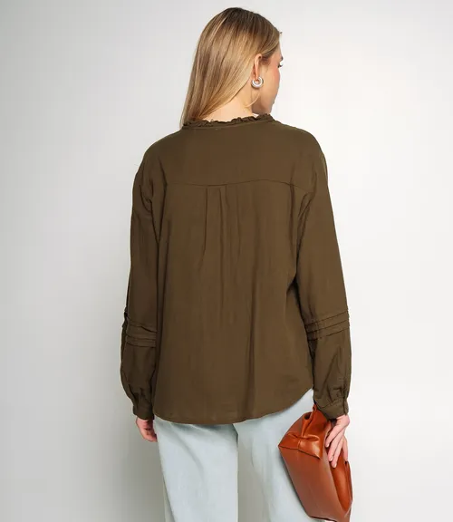 Блуза #КТ0912, тёмный хаки