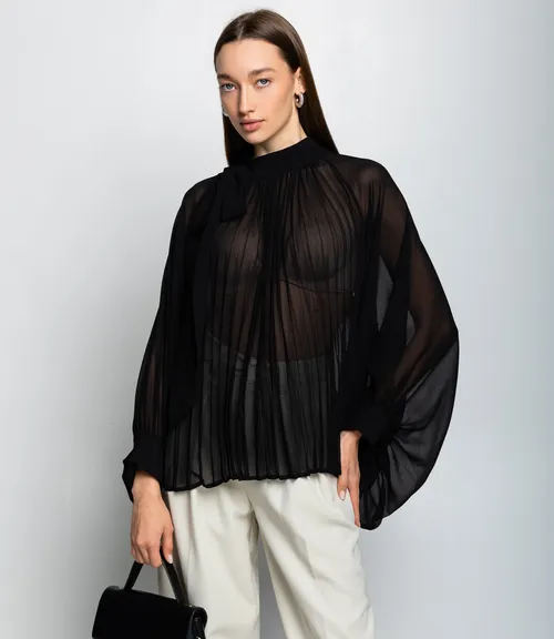 Блуза #КТ855, чёрный