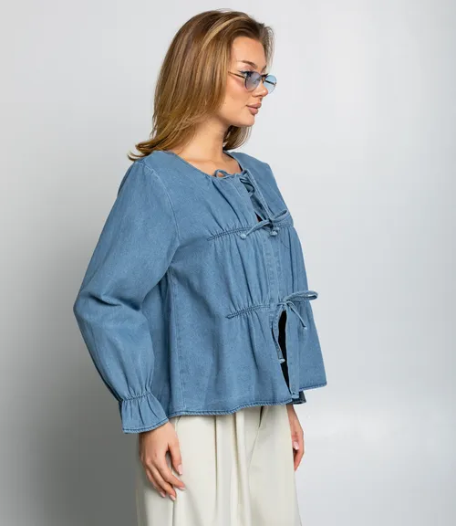 Блуза #КТ73555, голубой