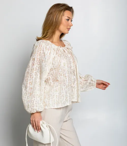 Блуза #КТ197 (1), кремовый