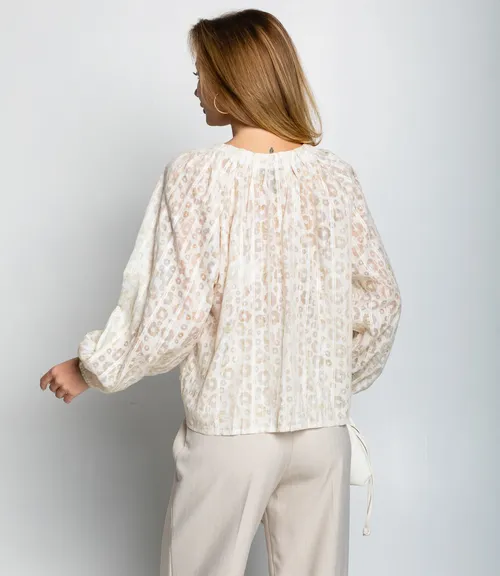Блуза #КТ197 (1), кремовый