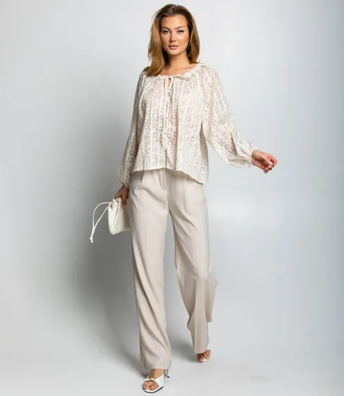 Блуза #КТ197 (1), кремовый