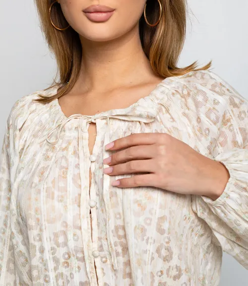 Блуза #КТ197 (1), кремовый