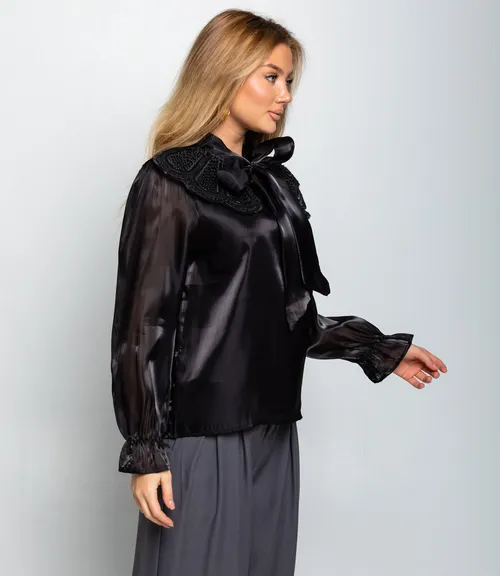 Блуза #КТ971, чёрный
