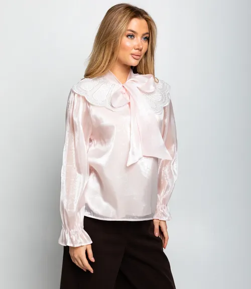 Блуза #КТ971, пудровый