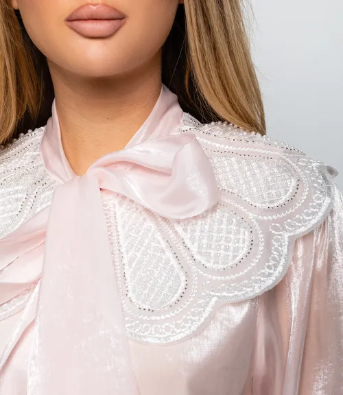 Блуза #КТ971, пудровый