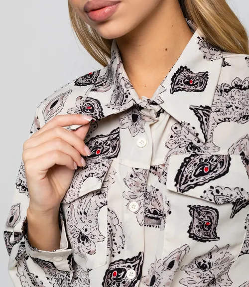 Блуза #КТ2580 (1), молочный