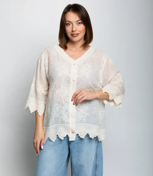 Блуза #КТ42 (4), светло-бежевый