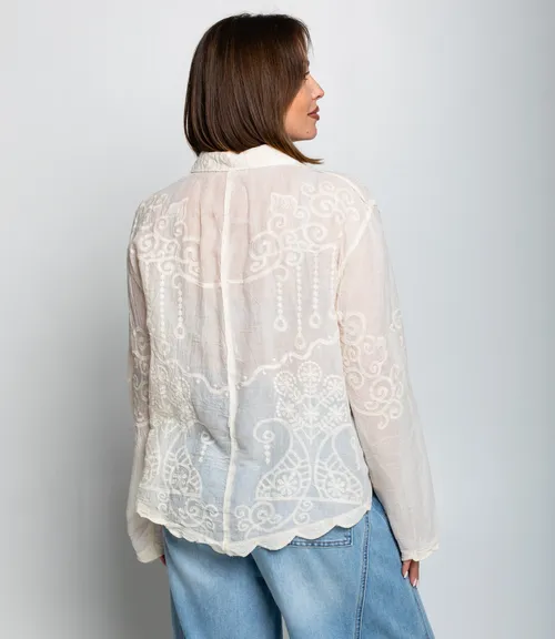 Блуза #КТ301 (19), светло-бежевый