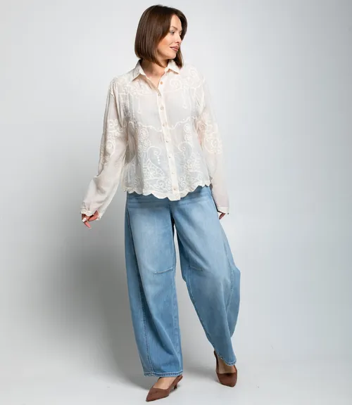 Блуза #КТ301 (19), светло-бежевый