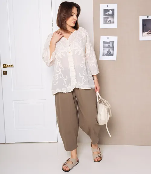 Блуза #КТ805 (10), светло-бежевый