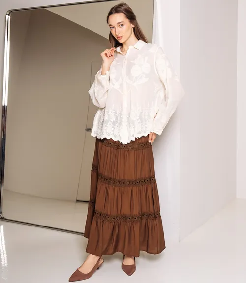 Блуза #КТ302 (7), светло-бежевый