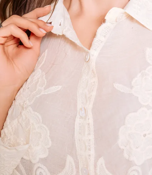 Блуза #КТ302 (7), светло-бежевый