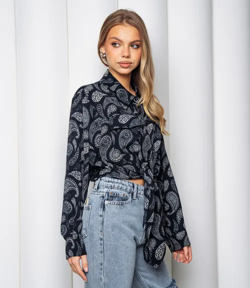 Блуза #КТ2580 (1)-1, тёмно-синий