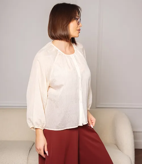 Блуза #КТ73 (2), кремовый