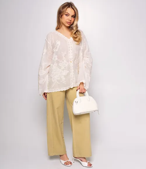 Блуза #КТ404 (1), светло-бежевый