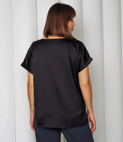 Блуза #ОКТ035001-1, чёрный