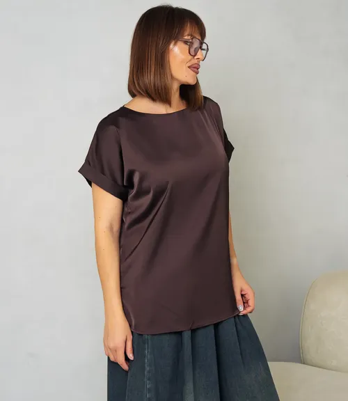 Блуза #ОКТ035001-1, шоколадный