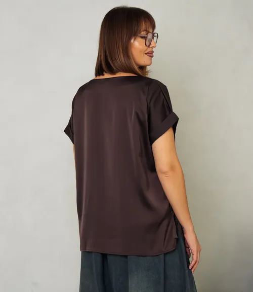 Блуза #ОКТ035001-1, шоколадный