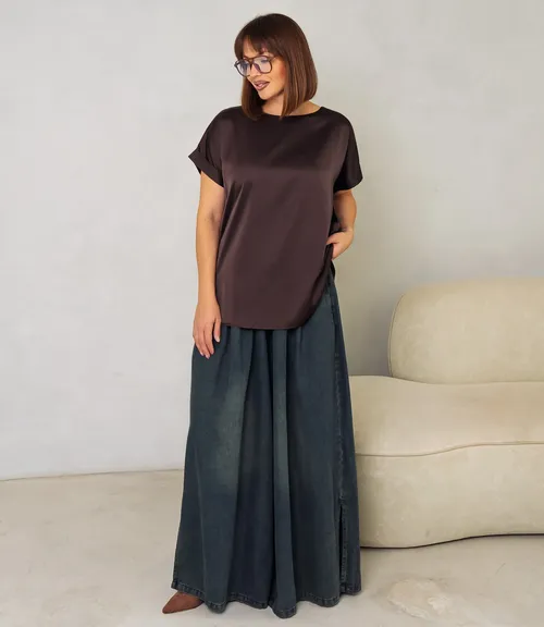 Блуза #ОКТ035001-1, шоколадный