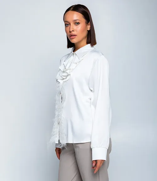 Блузка #БШ2558, белый - фото 2